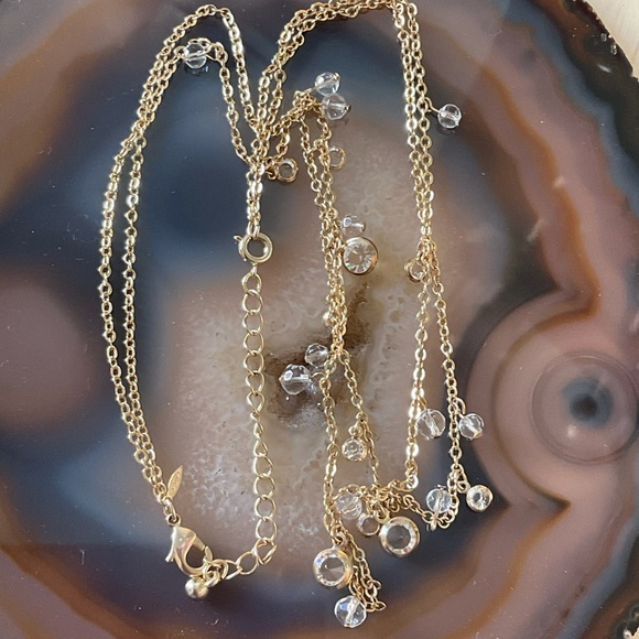 New Avon gold cubic zirconia crystal layered necklace - Picture 5 of 6